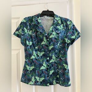 Small Eva Rose moth print top